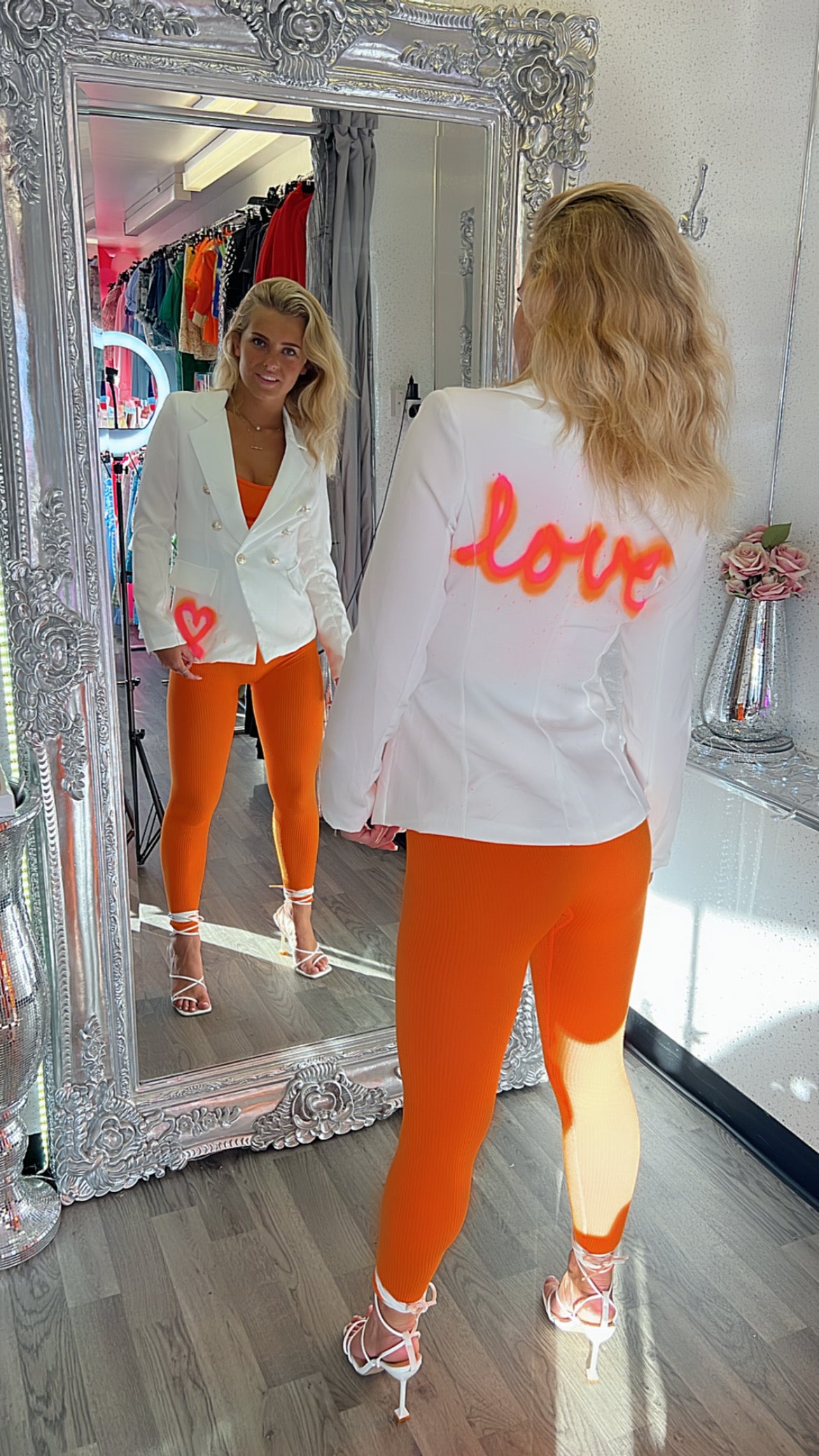 Neon Customisable White Blazer