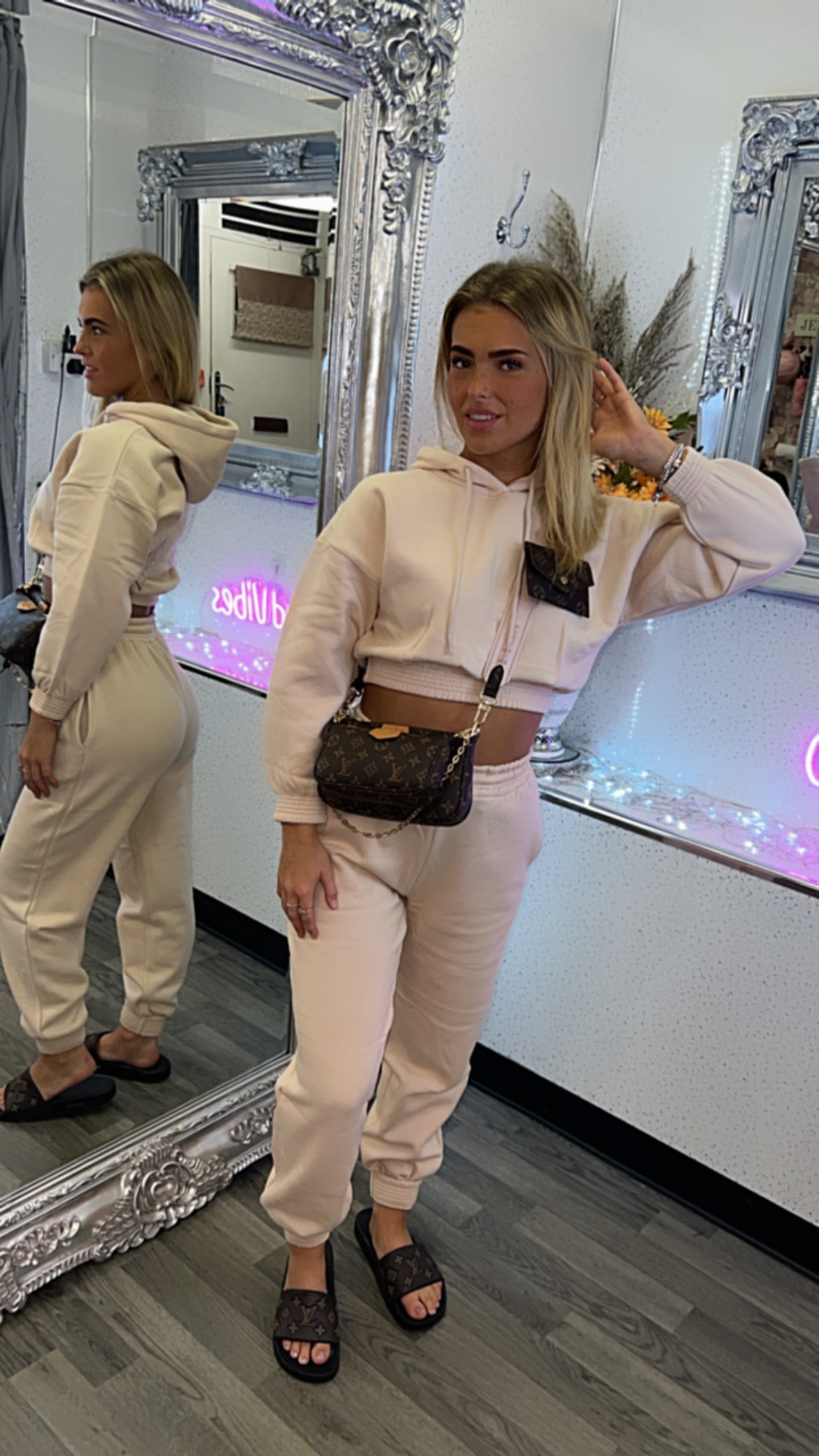 Blush Babe Cropped Tracksuit