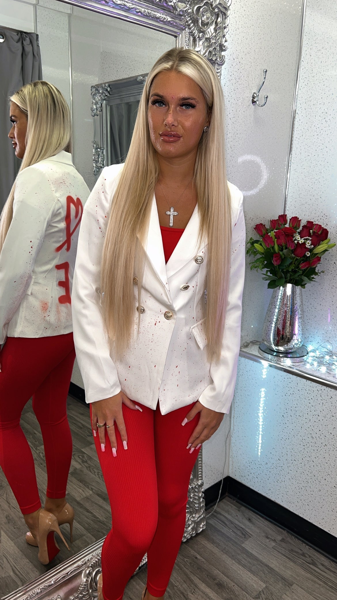 Valentines Edition Made with Love White Customisable Blazer