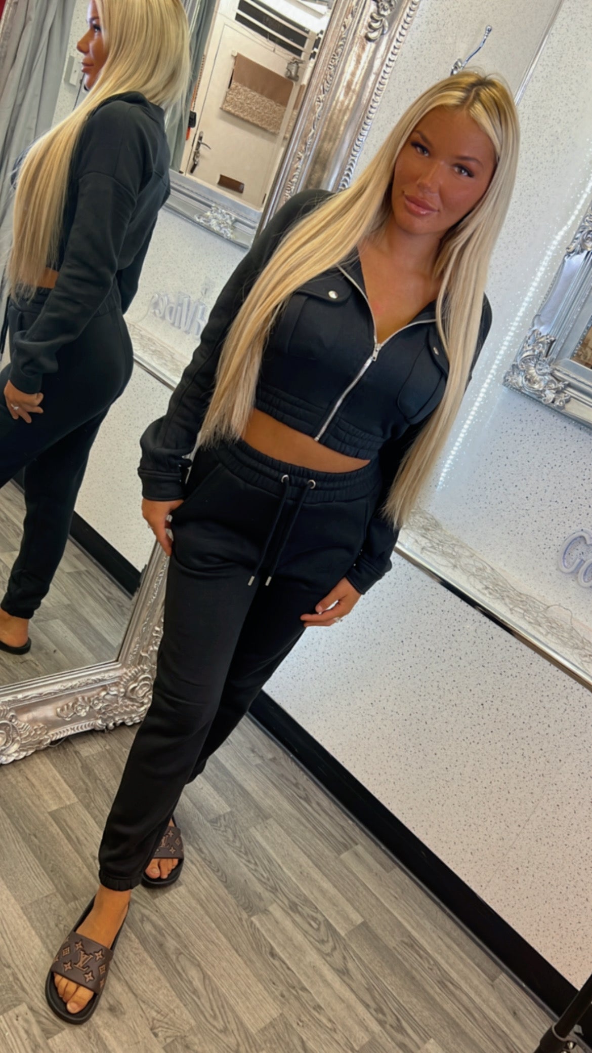 Cropped Zip-Up Tracksuit