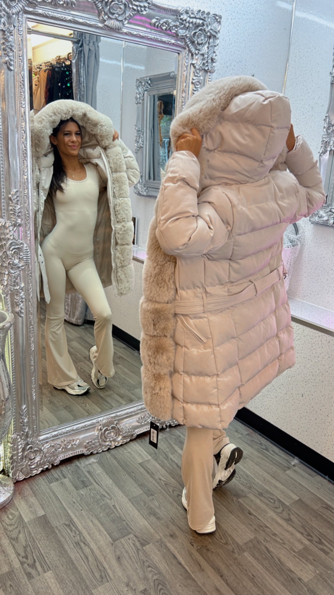 Ruched bum long sleeved flared leg Jumpsuit