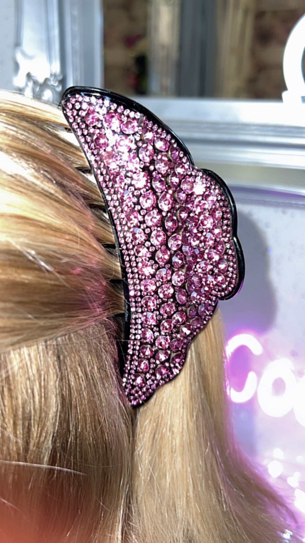 Large diamanté hair clip