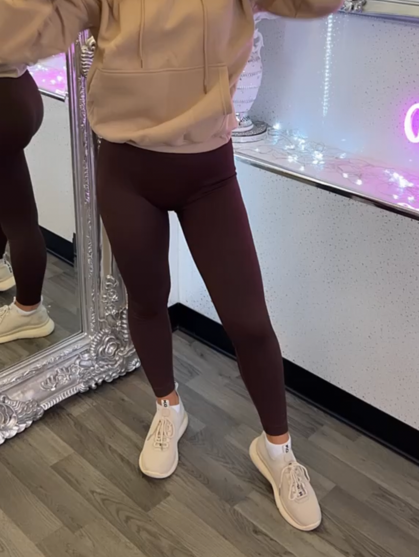 Chocolate Ribbed Seamless Leggings