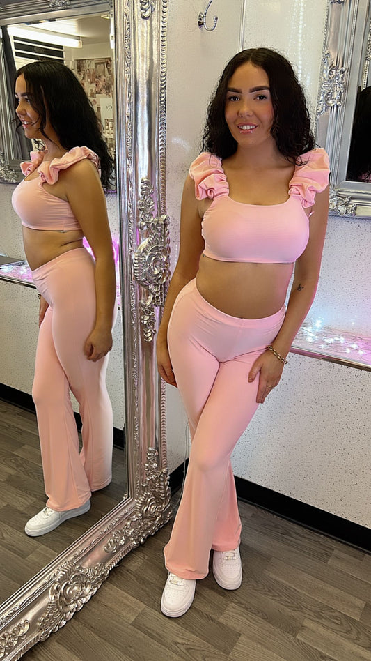 Candy Floss Cropped Flare Set