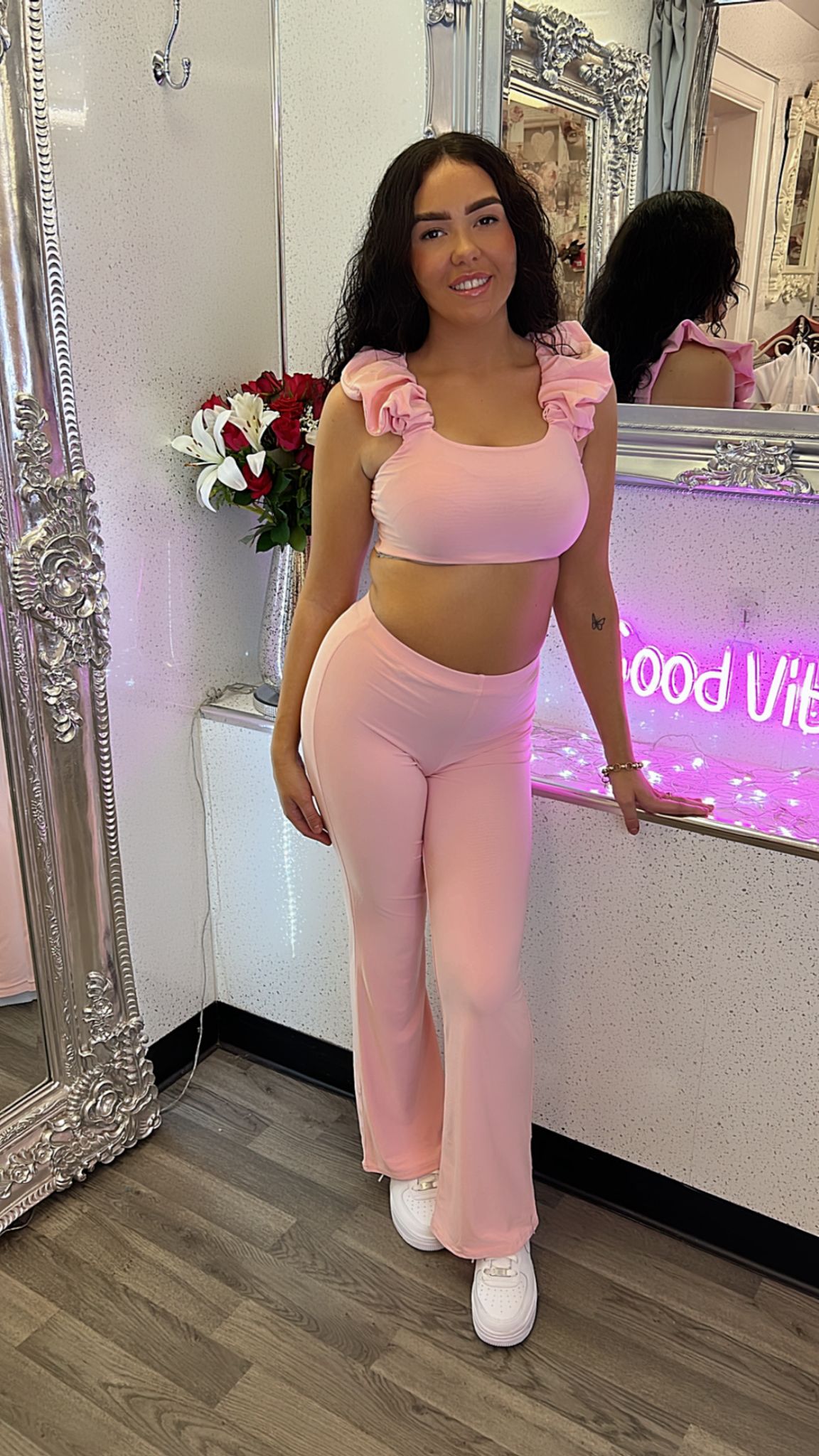 Candy Floss Cropped Flare Set